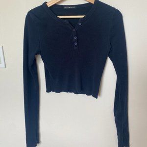 Brandy Melville long sleeve navy blue tee